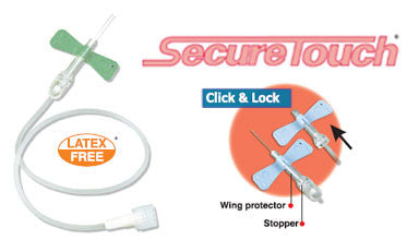 SecureTouch Safety Scalp Vein Sets 25G x 3/4" 12" Tube